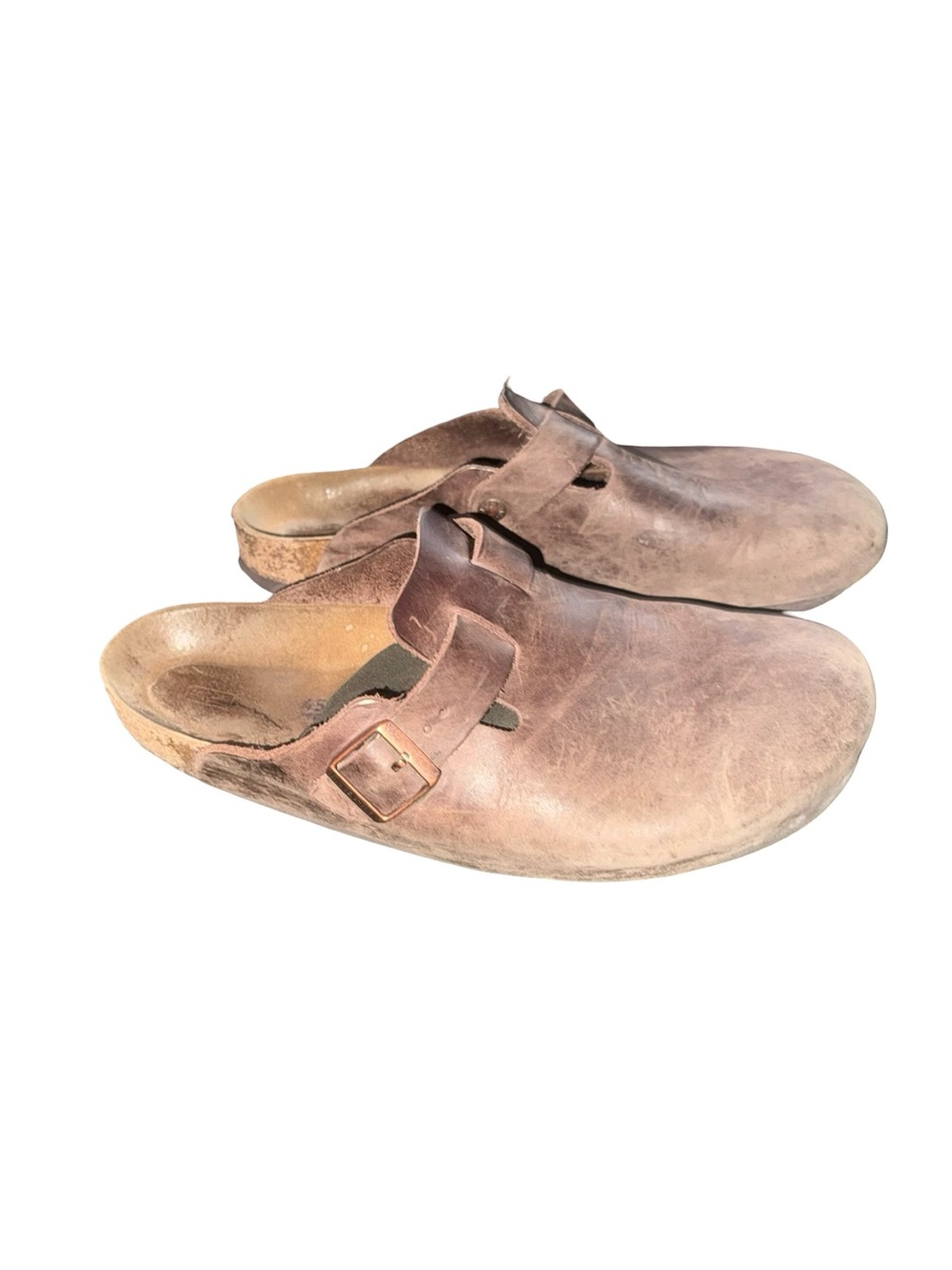Men's Brown Leather Clogs Slip-On Buckle Shoes by Birkenstock size 12